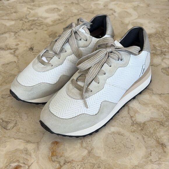 P448 Cancun Low Top Sneakers Rafia Leather & Suede Leather Retro Made in Italy - Picture 3 of 15